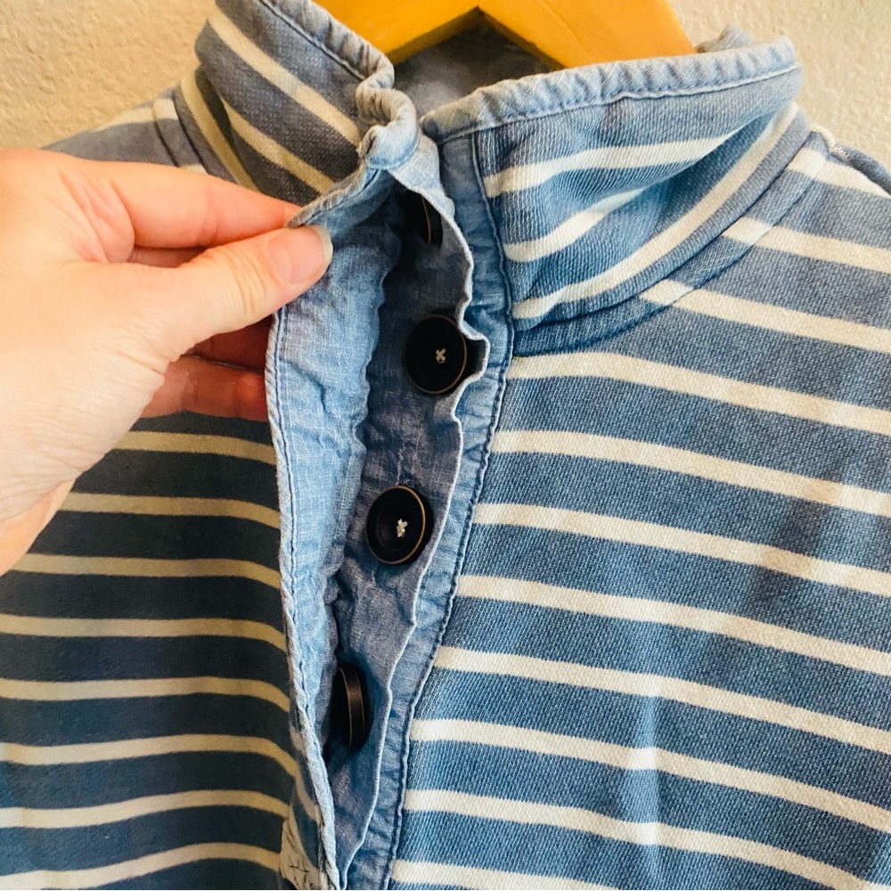 JOULES Saunton Stripe Saltwash Funnel Neck Sweatshirt - Picture 3 of 8